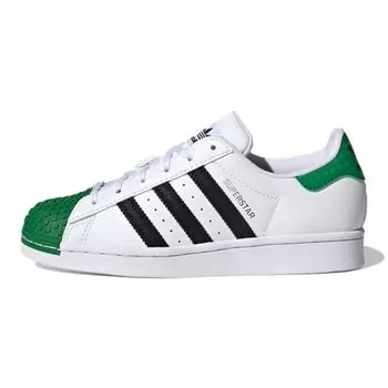 Детские кроссовки adidas Lego x Superstar J White Green Cloud-White Core-Black H03957 35