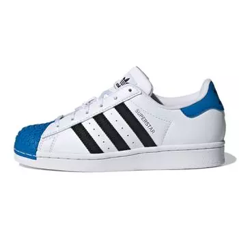 Детские кроссовки adidas LEGO x Superstar J White Shock Blue Cloud-White Core-Black H03954 35