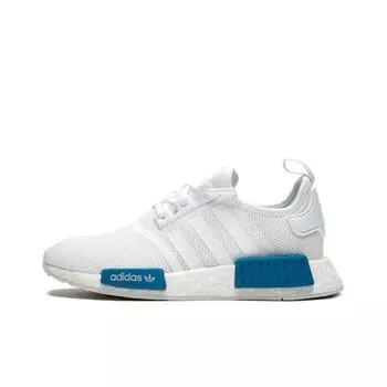 детские кроссовки adidas NMD R1 Cloud White Bright Blue/White (GS) AQ1785