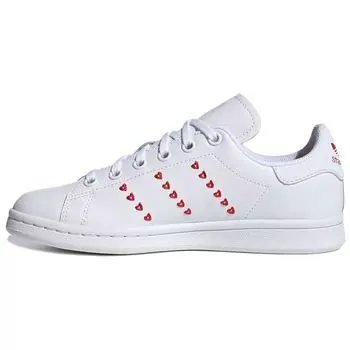 Детские кроссовки Adidas Stan Smith J Heart Valentines Day White Cloud-White Lush-Red EG6495