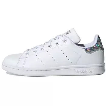 Детские кроссовки adidas Stan Smith J Iridescent Heel White Cloud-White Core-Black EE8483