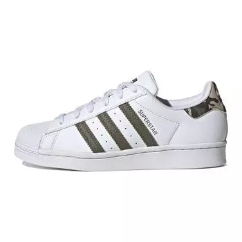 Детские кроссовки adidas Superstar Big Kid White Camo Cloud-White Olive-Strata HQ4287 38