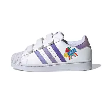 Детские кроссовки adidas Superstar CF C Fruits & Rainbow Patches White Cloud-White Light-Purple GY3314 28.5