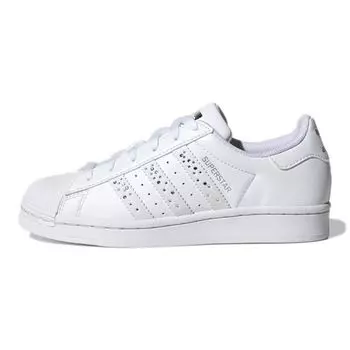 Детские кроссовки adidas Superstar J White Sparkle Cloud-White Silver-Metallic H04019 39
