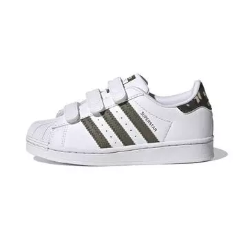 Детские кроссовки adidas Superstar Little Kid White Camo Cloud-White Olive-Strata HQ4285