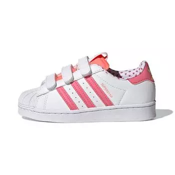 Детские кроссовки adidas Superstar Shell Toe Little Kid на День Святого Валентина, белые облачно-белые розовые тона GY3337 33