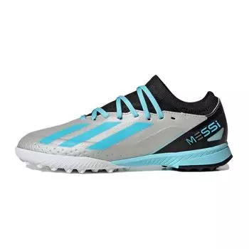 Детские кроссовки adidas X Crazyfast Messi.3 TF J Infinito Pack Silver Silver-Metallic Bliss-Blue IE4073 36