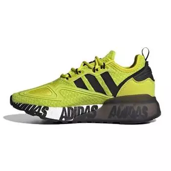 Детские кроссовки adidas ZX 2K Boost J Bold Logo Graphic — кислотно-желтые детские кроссовки Core-Black Cloud-White FY2638 38