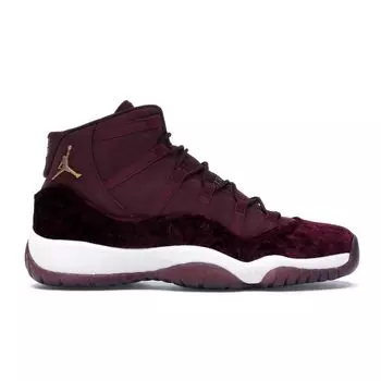 Детские кроссовки Air Jordan 11 Retro GG Heiress Velvet Red Night-Maroon Metallic-Gold-Night-Maroon 852625-650