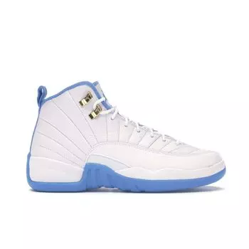 Детские кроссовки Air Jordan 12 Retro GG University Blue Белый белый металлик-золото-университет-синий 510815-127