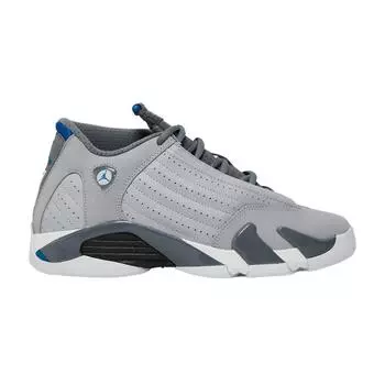 Детские кроссовки Air Jordan 14 Retro BG Wolf Grey Sport-Blue Cool-Grey White 487524-004