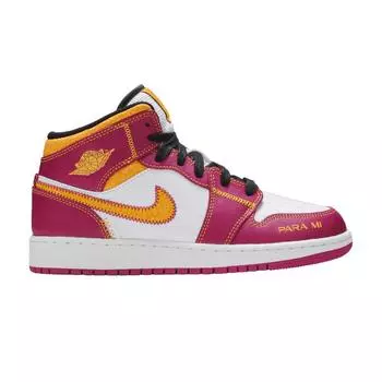 Детские кроссовки Air Jordan 1 GS Da de Muertos Фиолетовый Белый Фуксия DC0500-100