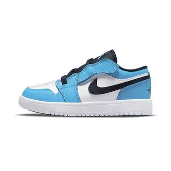 Детские кроссовки Air Jordan 1 Low ALT PS UNC Белый Темно-Пудрово-Синий Обсидиан BQ6066-144 28