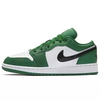 Детские кроссовки Air Jordan 1 Low GS Pine Green Black White 553560-301