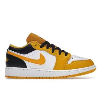 Детские кроссовки Air Jordan 1 Low GS Taxi White Желтый Черный 553560-701 39
