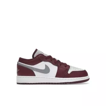 Детские кроссовки Air Jordan 1 Low GS Cherrywood Red White Cement-Grey 553560-615 40
