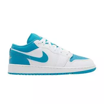 Детские кроссовки Air Jordan 1 Low GS Aquatone White Celestial-Gold 553560-174 36
