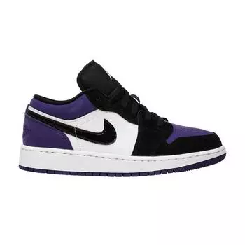 Детские кроссовки Air Jordan 1 Low GS Court Purple White Black 553560-125 39