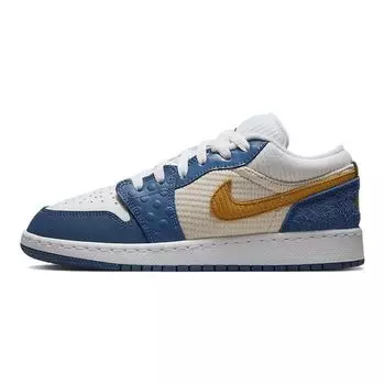 Детские кроссовки Air Jordan 1 Low SE GS Messy Room Синие французско-синие чатни DR6960-400 36