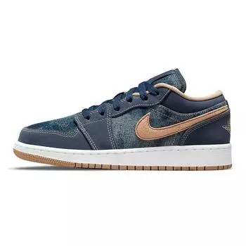 Детские кроссовки Air Jordan 1 Low SE GS Denim Blue Midnight-Navy Muslin DM4692-400 36