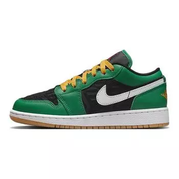 Детские кроссовки Air Jordan 1 Low SE GS Christmas Green Malachite Black DQ8421-300
