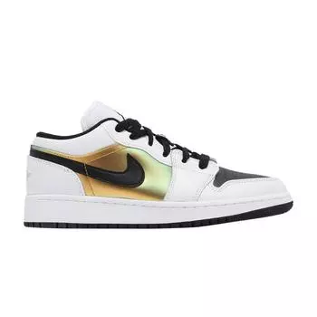 Детские кроссовки Air Jordan 1 Low SE GS с изменением цвета Белый Черный Металлик-Золотой CV9844-109 36.5