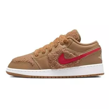 Детские кроссовки Air Jordan 1 Low Utility GS Teddy Bear Brown Dark-Driftwood Racer-Blue DO2233-264 35.5
