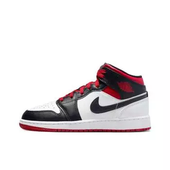 Детские кроссовки Air Jordan 1 Mid GS Gym Red Black Toe White DQ8423-106 35.5