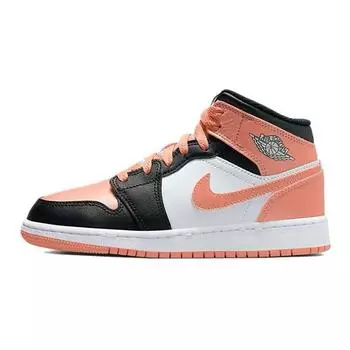 Детские кроссовки Air Jordan 1 Mid GS White Light Madder Root черные DM9077-108 38