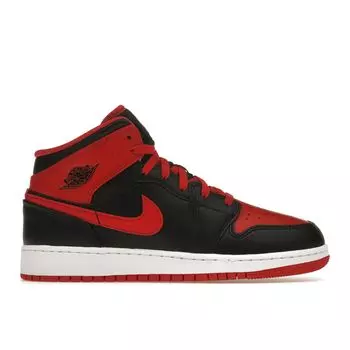 Детские кроссовки Air Jordan 1 Mid GS Alternate Bred Black Fire-Red White DQ8423-060 35.5
