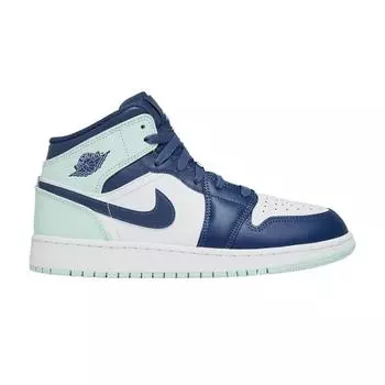 Детские кроссовки Air Jordan 1 Mid GS Blue Mint Mystic-Navy White Mint-Foam 554725-413 36