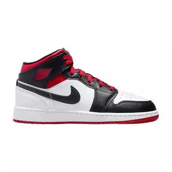 Детские кроссовки Air Jordan 1 Mid GS Gym Red Black Toe White DQ8423-106