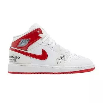 Детские кроссовки Air Jordan 1 Mid GS Rookie Season Белый университетский красный DR6496-116
