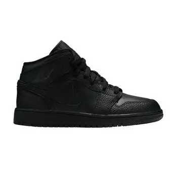 Детские кроссовки Air Jordan 1 Mid GS Triple Black 2020 554725-091