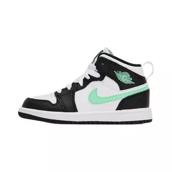 Детские кроссовки Air Jordan 1 Mid PS Green Glow Black White DQ8424-103 28