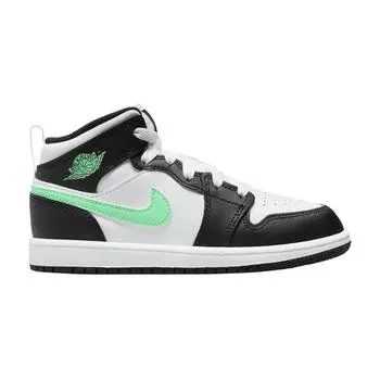 Детские кроссовки Air Jordan 1 Mid PS Green Glow Black White DQ8424-103 28