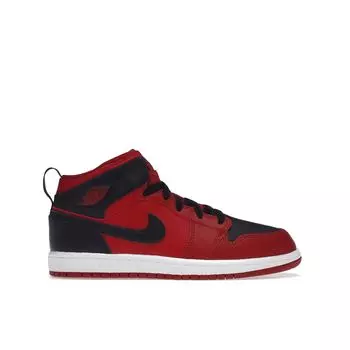 Детские кроссовки Air Jordan 1 Mid PS Reverse Bred Gym-Red Black White 640734-660 31