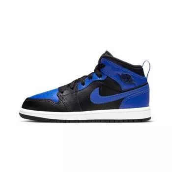 Детские кроссовки Air Jordan 1 Mid PS Hyper Royal Синий Черный Белый 640734-077 28