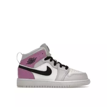 Детские кроссовки Air Jordan 1 Mid PS Barely Grape Purple Black White DQ8424-501 35