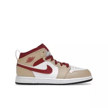 Детские кроссовки Air Jordan 1 Mid PS Light Curry Cardinal Red Cream White-Onyx White 640734-201 34