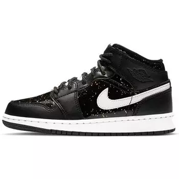 Детские кроссовки Air Jordan 1 Mid SE GS Black Glitter White AV5174-001