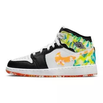 Детские кроссовки Air Jordan 1 Mid SE GS Drip Black Team-Orange Kumquat DJ6563-038 37.5