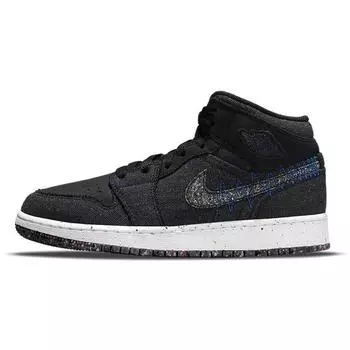 Детские кроссовки Air Jordan 1 Mid SE GS Crater Black Racer-Blue White DM4334-001 35.5