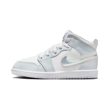 Детские кроссовки Air Jordan 1 Mid SE PS Glitter Swoosh Blue Blue-Tint Summit-White FQ9118-400 30