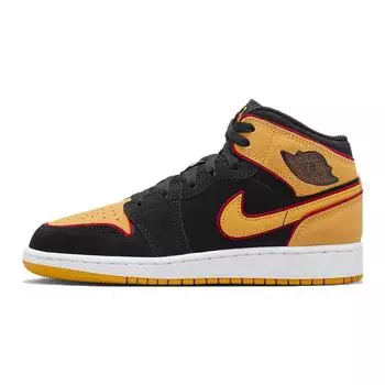 Детские кроссовки Air Jordan 1 Mid SE GS Vivid Orange Black Cardinal-Red White FJ4924-008 36