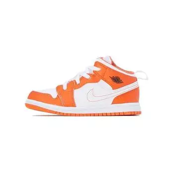 Детские кроссовки Air Jordan 1 Mid SE TD Electro Orange Black White DM4230-800 25
