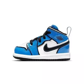 Детские кроссовки Air Jordan 1 Mid SE TD Signal Blue White Black BQ6933-402 25