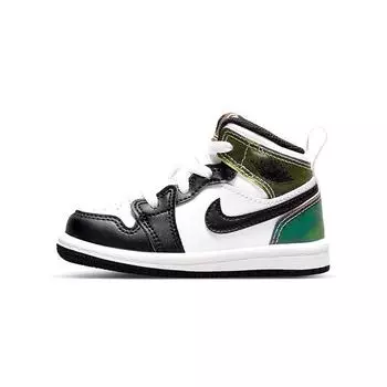 Детские кроссовки Air Jordan 1 Mid SE TD с возможностью изменения цвета, белые, черные DM7804-100 26