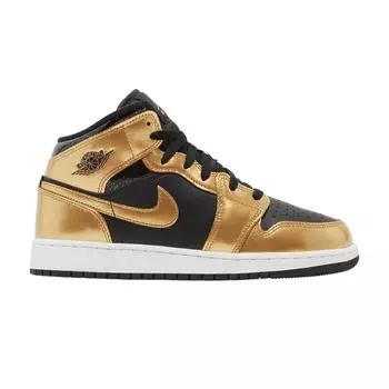Детские кроссовки Air Jordan 1 Mid SE GS Metallic Gold Black DR6967-071 37.5