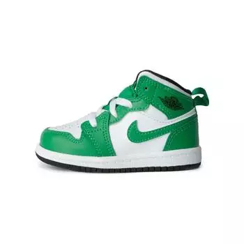 Детские кроссовки Air Jordan 1 Mid TD Lucky Green Black White DQ8425-301 25